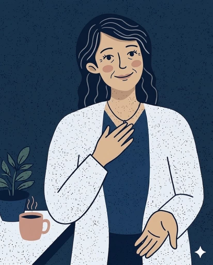 Illustrated portrait of a caregiver moment, representing the parents and caregivers supported through HRRF's Family Support and Education program.