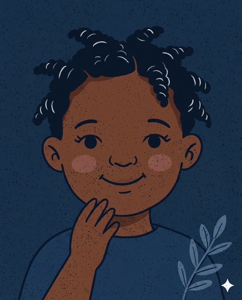 Illustrated portrait of a smiling child, representing families reached through HRRF's Rural Access to Care program.